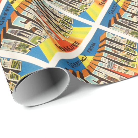 ナッシュビルテネシー州TNの古いヴィンテージ旅行記念品 ラッピングペーパー (ロールコーナー)