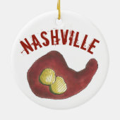 ナッシュビルテネシー熱いチキンバーベキューBBQレッグ セラミックオーナメント (裏面)