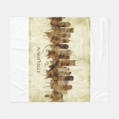 ナッシュビルテネシー街並み フリースブランケット (正面(横))