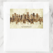 ナッシュビルテネシー街並み 長方形シール (バッグ)