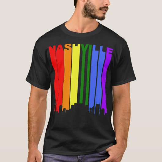 ナッシュビルテネシーLGBTレインボーゲイプライドエレファン Tシャツ (正面)