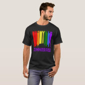 ナッシュビルテネシーLGBTQゲイプライドレインボースカイリン Tシャツ (正面フル)