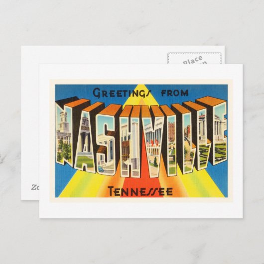 ナッシュビルテネシーTNオールドヴィンテージ旅行記念品 ポストカード (正面/裏面)