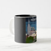 ナッシュビルテネシーUSAシティトラベルポスター ツートーンマグカップ (正面左)