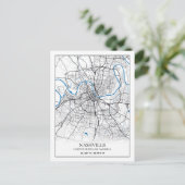 ナッシュビルテネシーUSAトラベルシティマップ ポストカード (スタンド正面)