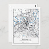 ナッシュビルテネシーUSAトラベルシティマップ ポストカード (正面/裏面)