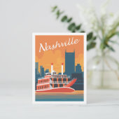 ナッシュビルテネシーUSAトラベルプレイスイラストレーション ポストカード (スタンド正面)