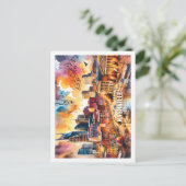 ナッシュビルテネシーUSA有名なプレイスウォーターカラー ポストカード (スタンド正面)