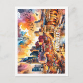 ナッシュビルテネシーUSA有名なプレイスウォーターカラー ポストカード (正面)