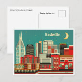 ナッシュビルテネシーVintageトラベルシティレトロ ポストカード (正面/裏面)
