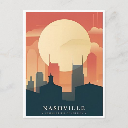 ナッシュビルテネシーVintageトラベルシティレトロ ポストカード (正面)
