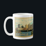 ナッシュビルテネシーVintage Travel コーヒーマグカップ<br><div class="desc">Nashville Tennesseeデザインのヴィンテージ旅行スタイルの街のスカイラインビューを特色にする。</div>