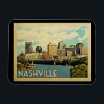 ナッシュビルテネシーVintage Travel マグネット<br><div class="desc">Nashville Tennesseeデザインのヴィンテージ旅行スタイルの街のスカイラインビューを特色にする。</div>