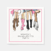 ナッシュビルバチェロレッテハンドドローファッションカスタム スタンダードカクテルナプキン (正面)