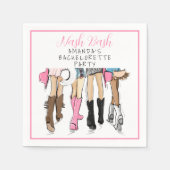 ナッシュビルバチェロレッテハンドドローファッション スタンダードカクテルナプキン (正面)