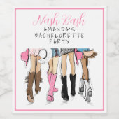 ナッシュビルバチェロレッテハンドドローファッション ワインラベル (シングルラベル)