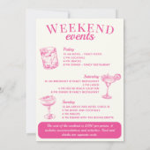 ナッシュビルバチェロレッテロデオカクテルの旅程 招待状 (裏面)