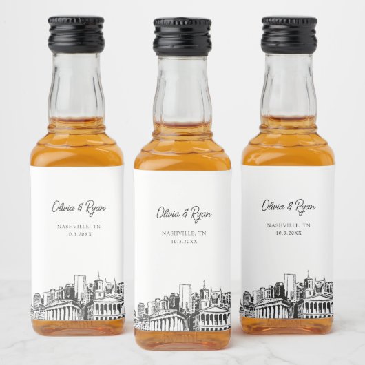 ナッシュビルパーティーフェイスウェルカムギフトカスタム リキュールボトルラベル (ボトル)