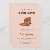 ナッシュビルピンク女性のカーボーイバチェロレッテ週末 招待状 (正面/裏面)