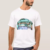 ナッシュビルフィッシャーマンネオンサイン魚の水色 Tシャツ (正面)