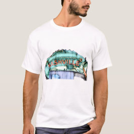 ナッシュビルフィッシャーマンネオンサイン魚の水色 Tシャツ