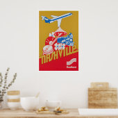 ナッシュビルプリント テネシー州ポスター サザン航空 ポスター (キッチン)