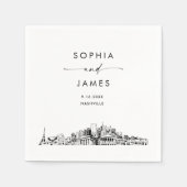 ナッシュビルモダンス結婚カイライン スタンダードカクテルナプキン (正面)