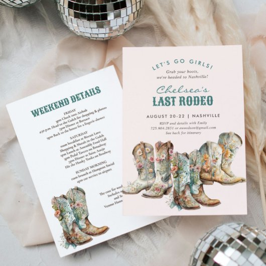 ナッシュビルラストロデオブーツバチェロレッテ 招待状