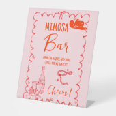 ナッシュビルラストロデオミモサバーテーブルサイン 台座サイン (正面)