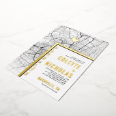 ナッシュビルラブロケーター |シティテーマ結婚の 箔招待状 (回転した状態)