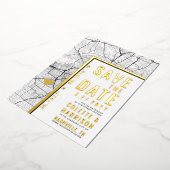 ナッシュビルラブロケーター |結婚式の日付の保存 箔招待状 (回転した状態)