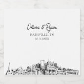 ナッシュビルランドマークスパーソナライズされたビールラベル ビールラベル (シングルラベル)