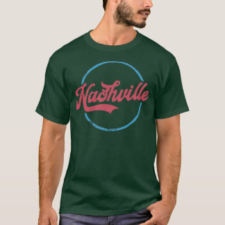 ナッシュビルレトロタイポグラフィデザイン Tシャツ