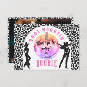 ナッシュビル女性のカーボーイディスコロデオバチェロレッテウィークエンド サンキューカード (正面/裏面)