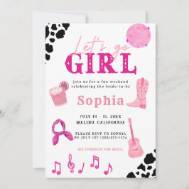 ナッシュビル女性のカーボーイラストロデオバチェロレッテ 招待状