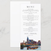 ナッシュビル川沿いの水彩エレガントウェディング メニュー (正面/裏面)