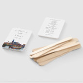 ナッシュビル川沿いの水彩画ウェディングプログラム ハンドファン (組立なし)