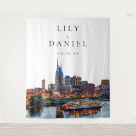 ナッシュビル川沿い結婚式写真用背景 タペストリー