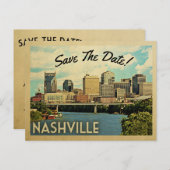 ナッシュビル日付テネシーを保存 案内ポストカード (正面/裏面)