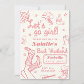 ナッシュビル独身最後の旅程 招待状 (正面)