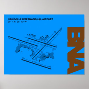 ナッシュビル空港(BNA)図表ポスター ポスター