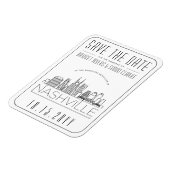 ナッシュビル結婚の様式化されたスカイライン日付を保存 マグネット (左側)