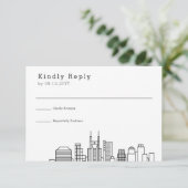 ナッシュビル結婚ズ |スタイル化されたスカイラインRSVP 出欠カード (スタンド正面)