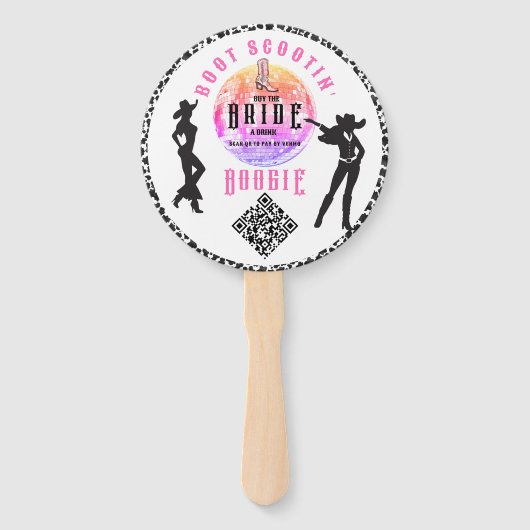 ナッシュビル買バチェロレッテザ花嫁QRコードを飲む ハンドファン (裏面)