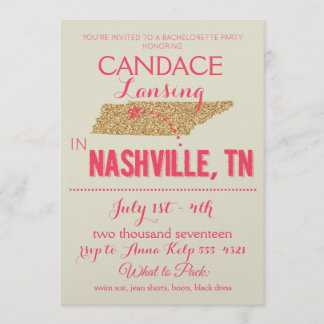 ナッシュビル金ゴールドバチェロレッテ招待状 招待状