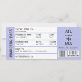 ナッシュビル飛行機の搭乗券の週末の休暇 招待状 (裏面)