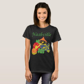 ナッシュビル ギター ミュージック レトロ トラベル Tシャツ (正面フル)