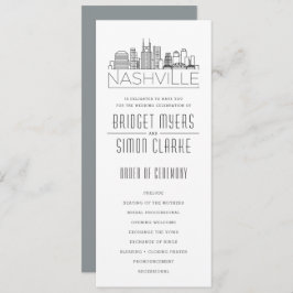 ナッシュビル スタイルのスカイライン | 結婚式のプログラム 招待状
