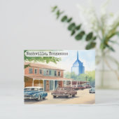 ナッシュビル、テネシーヴィンテージ水彩旅行 ポストカード (スタンド正面)