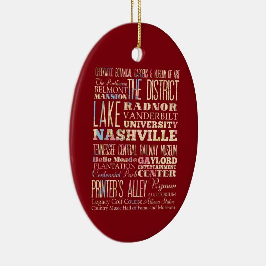 ナッシュビル、テネシー州の有名な場所 セラミックオーナメント (右)